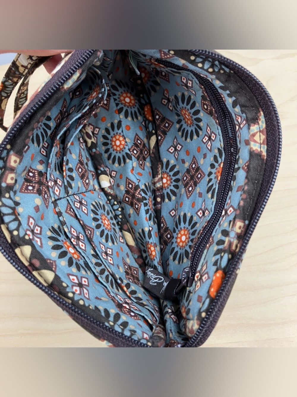 Vera Bradley Set Shoulder Bag Purse & Wallet Brown Floral Pattern - Picture 16 of 16